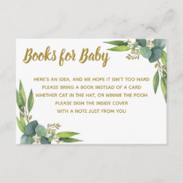 Bücher für Baby Green Gold Baby Shower Insert