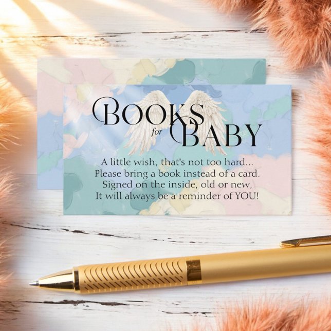 Bücher für Baby Heaven Sent Pastel Baby Dusche Begleitkarte (Von Creator hochgeladen)