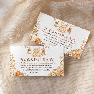 Bücher für Baby Herbst-Kürbis-Mädchen-Baby-Party Begleitkarte