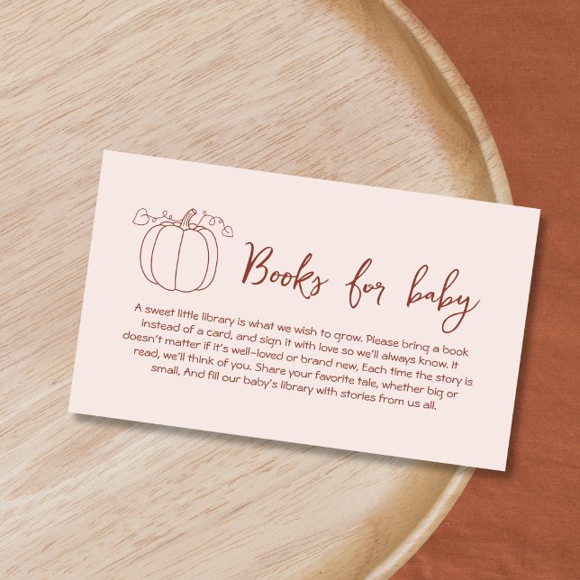 Bücher für Baby Herbst Pumpkin Baby Dusche Begleitkarte (Books For Baby Fall Autumn Pumpkin Baby Shower Enclosure Card)