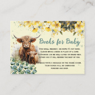 Bücher für Baby Highland Cow Baby Dusche Begleitkarte