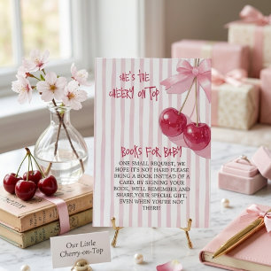 Bücher für Baby Karte Kirschrot Pink Retro Schleif