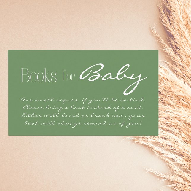 Bücher für Baby Minimalistisch Sage Green Baby Dus Begleitkarte (Von Creator hochgeladen)