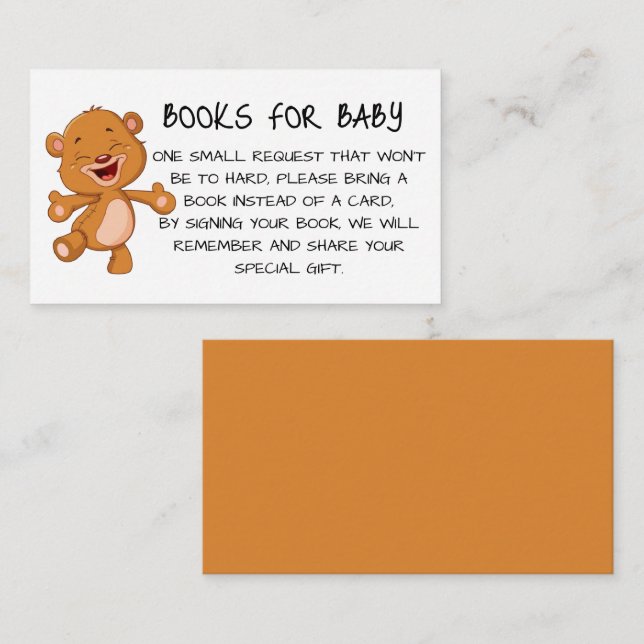 Bücher für Baby mit Teddy Bear Begleitkarte (Vorne/Hinten)