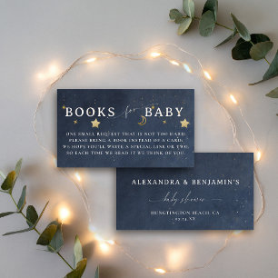 Bücher für Baby Mond Sternennacht Navy Blau Sterne Begleitkarte