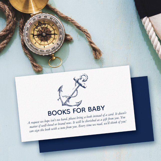 Bücher für Baby Nautical Navy Blue Anchor Begleitkarte (Von Creator hochgeladen)