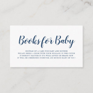 Bücher für Baby Navy Blue Polka Dot Baby Dusche Begleitkarte