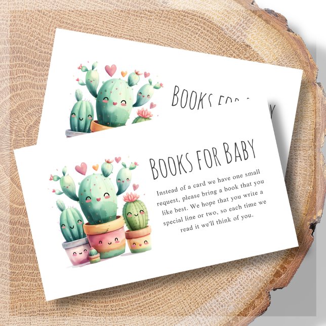 Bücher für Baby | Niedlich Cactus Baby Shower Begleitkarte (Von Creator hochgeladen)