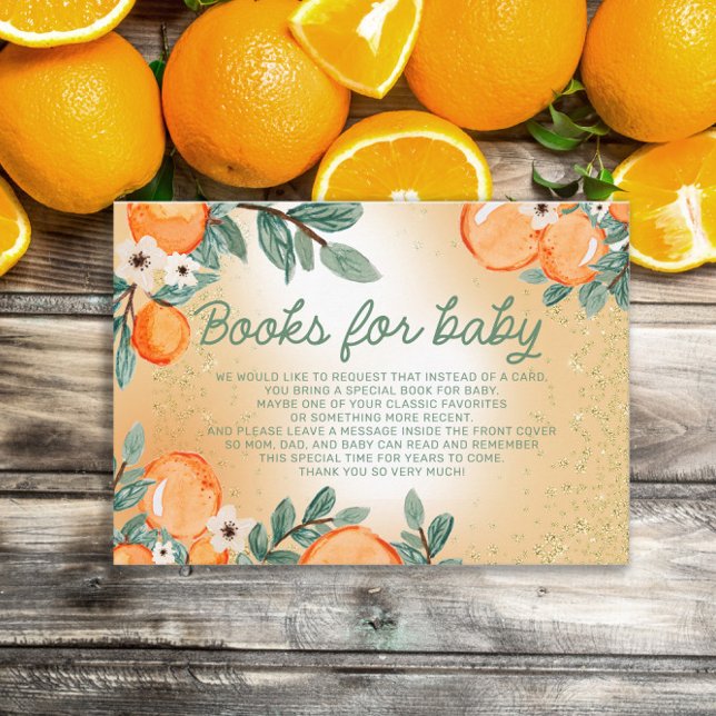 Bücher für Baby Orange Green Blätter Kleine Süsse Begleitkarte (Von Creator hochgeladen)