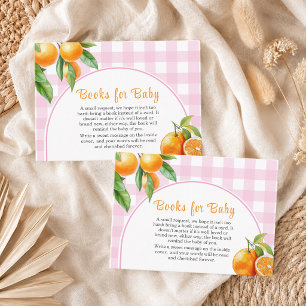 Bücher für Baby-Orangen Rosa Baby-Party Begleitkarte