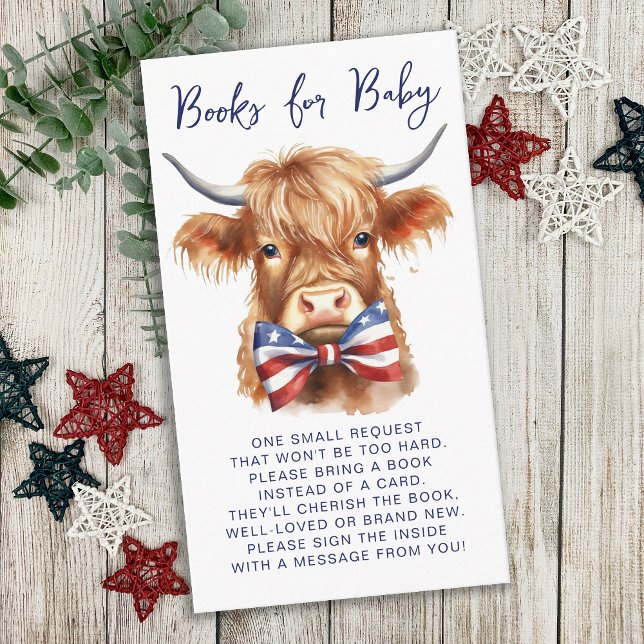 Bücher für Baby Patriotic Highland Cow Farm Animal Begleitkarte (Von Creator hochgeladen)