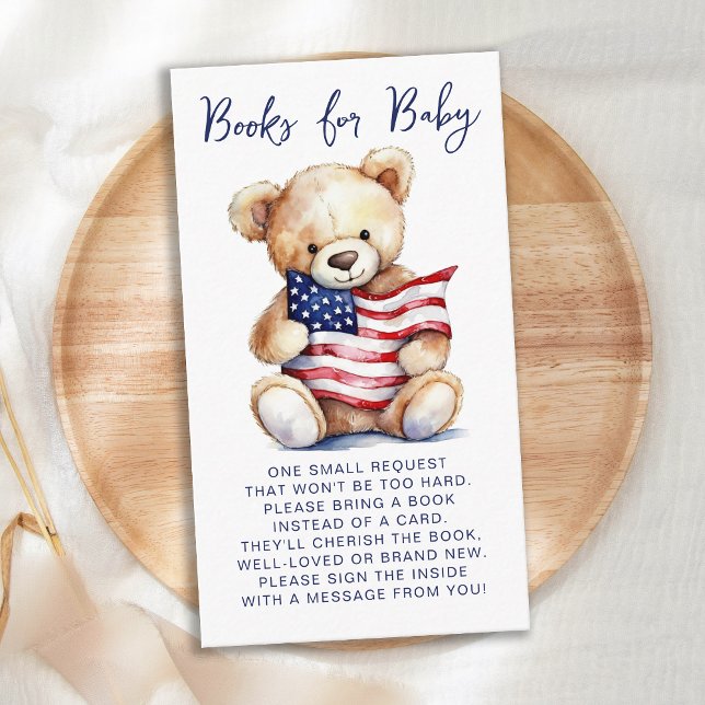 Bücher für Baby Patriotic Teddy Bear Baby Dusche Begleitkarte (Von Creator hochgeladen)