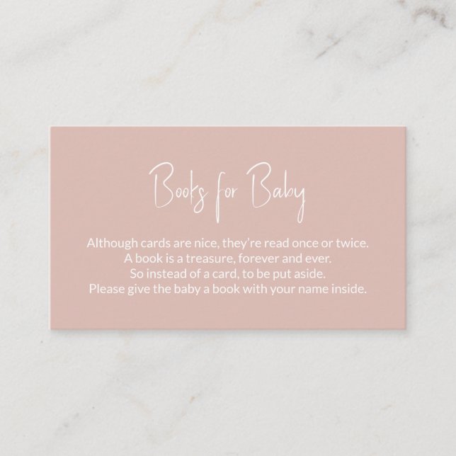 Bücher für Baby Pink Baby Showbucher Begleitkarte (Vorderseite)