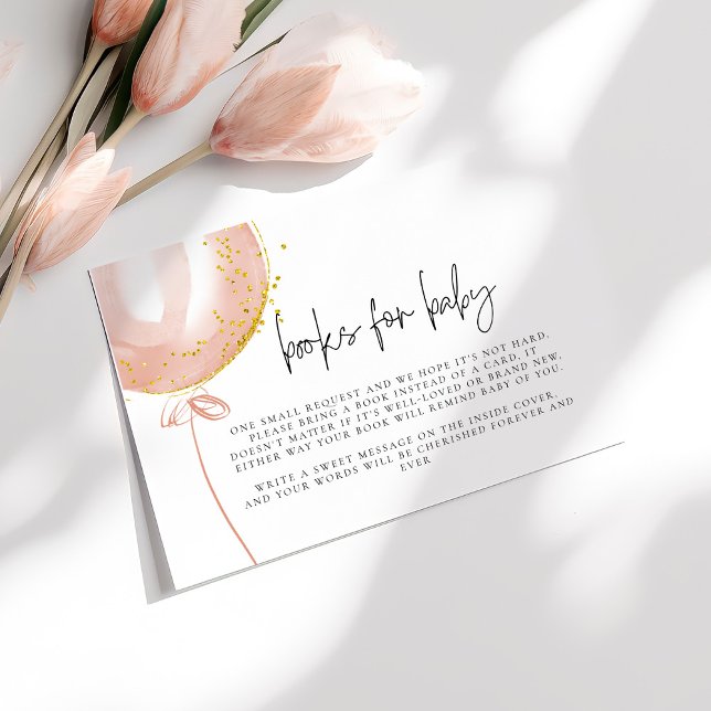 Bücher für Baby Pink Balloon The a Girl Baby Showr Begleitkarte (Von Creator hochgeladen)