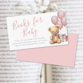 Bücher für Baby Pink Bear Baby Dusche Begleitkarte