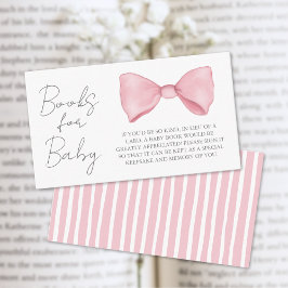 Bücher für Baby Pink Bow Babyduschkarte Begleitkarte