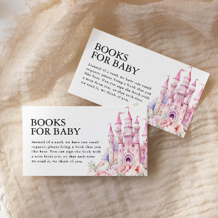 Bücher für Baby Pink Fairytale Castle Babydusche Begleitkarte