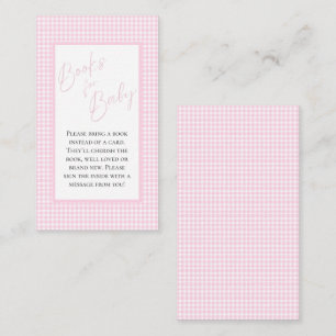 Bücher für Baby Pink Gingham Einschließungskarte Begleitkarte