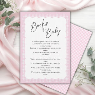 Bücher für Baby Pink Gingham Einschließungskarte Begleitkarte