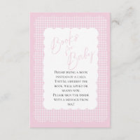 Bücher für Baby Pink Gingham Einschließungskarte