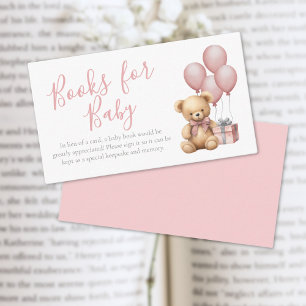 Bücher für Baby Pink Teddy Bear Babydusche Begleitkarte
