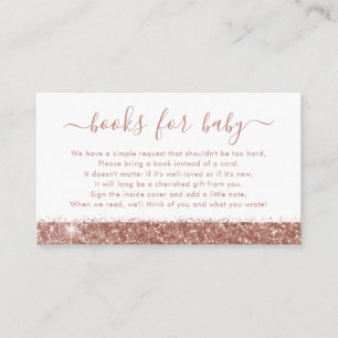 Bücher für Baby Rose Gold Pink Dusche Anfrage Begleitkarte
