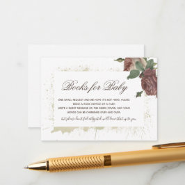 Bücher für Baby Rustic Rose Baby Shower Encl Begleitkarte