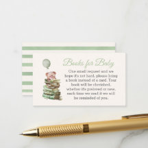 Bücher für Baby Shower Einlegekarte – Vintage Bär