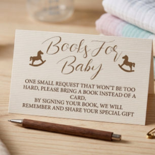 Bücher für Baby Shower gestreift Begleitkarte