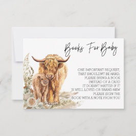 Bücher für Baby Shower Highland Cow Boho Einladung