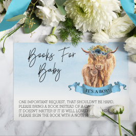 Bücher für Baby Shower Highland Cow Boy Calf Begleitkarte