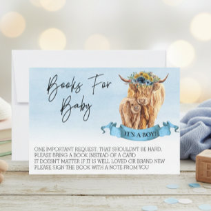 Bücher für Baby Shower Highland Kuh Junge Kalb Einladung