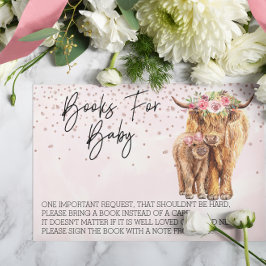Bücher für Baby Shower Highland Kuh Pink Calf Begleitkarte