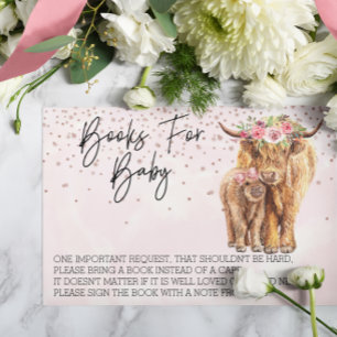 Bücher für Baby Shower Highland Kuh Pink Calf Begleitkarte