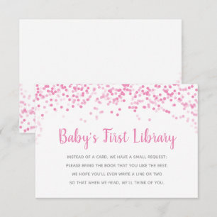 Bücher für Baby Shower Pink Confetti Duschkarte Einladung