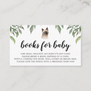 Bücher für Baby siamese Cat Boho Greenery Begleitkarte