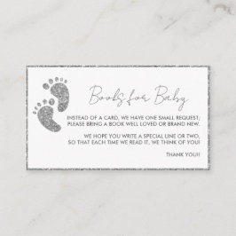Bücher für Baby Silver Glitzer Babydusche Begleitkarte