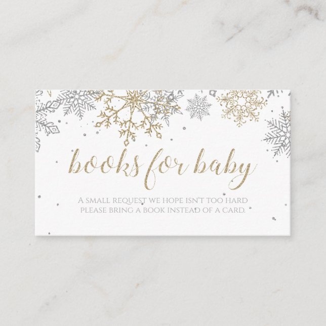 Bücher für Baby Silver Gold Snowflake Begleitkarte (Vorderseite)