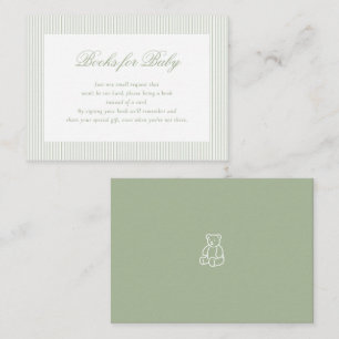 Bücher für Baby Smaragdgrüne Babyshower-Geschenke Begleitkarte