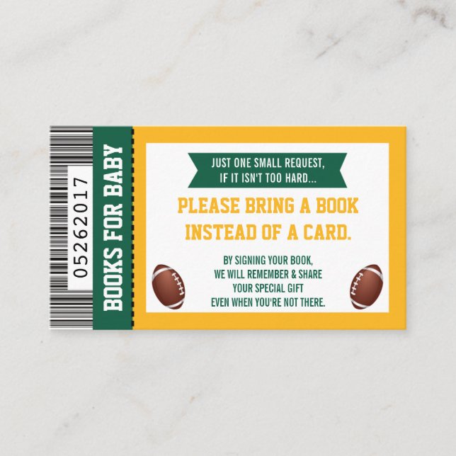 Bücher für Baby, Sport, Fußball-Baby-Dusche Begleitkarte (Vorderseite)