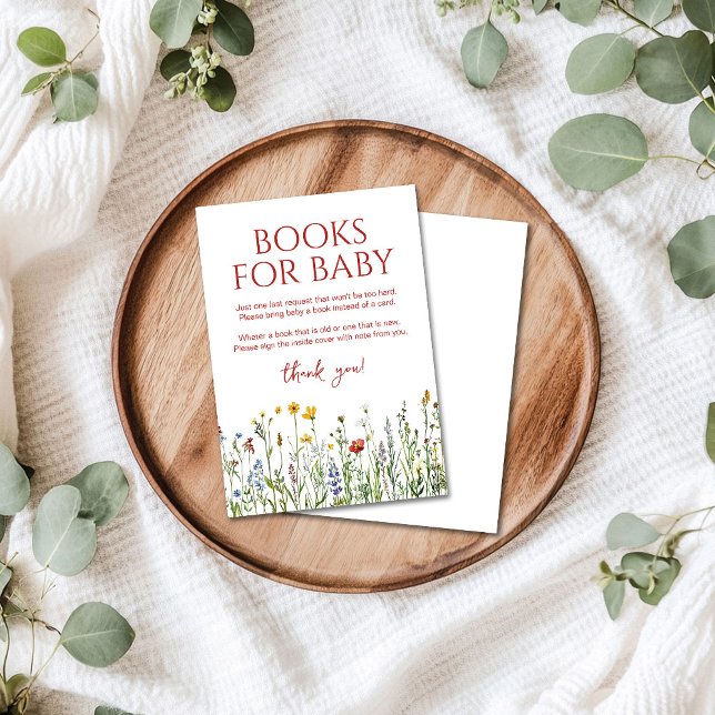 Bücher für Baby Spring Flowers Babydusche Begleitkarte (Von Creator hochgeladen)