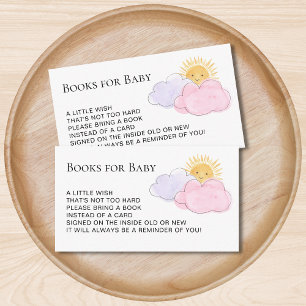 Bücher für Baby Sun and Clouds Girl's Baby Shower Begleitkarte