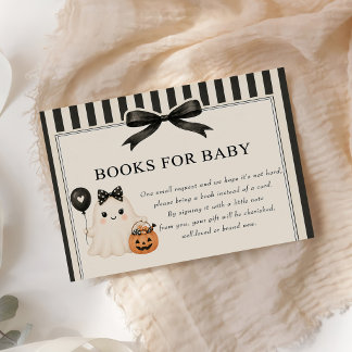 Bücher für Baby Süßer Geist Halloween Baby Shower Visitenkarte