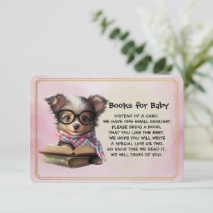 Bücher für Baby Süßer Welpe Hund liest ein Buch Begleitkarte