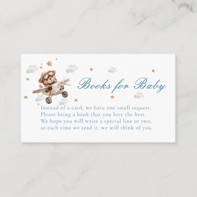 Bücher für Baby! Teddy Bear & Airplane Begleitkarte (Vorderseite)