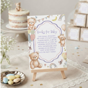 Bücher für Baby Teddybär-Baby-Party Begleitkarte