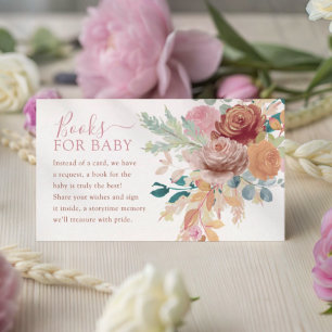 Bücher für Baby Terracotta & Blush Floral Begleitkarte