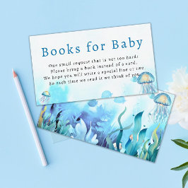 Bücher für Baby unter der Sea Blue Boy Baby Dusche Begleitkarte