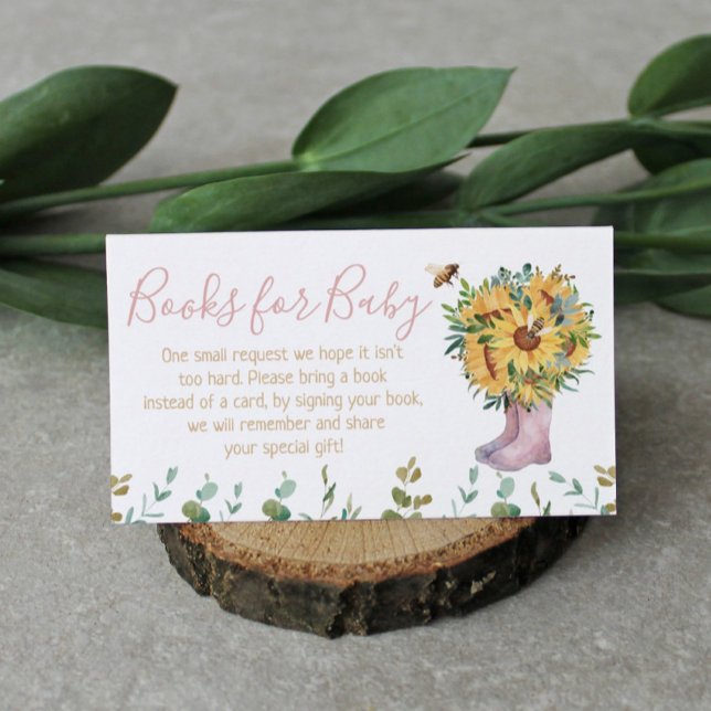 Bücher für Baby Watercolor Pink Rain Boots Biene Begleitkarte (Von Creator hochgeladen)