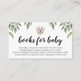 Bücher für Baby White Maltese Dog Boho Greenery Begleitkarte